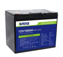 Акумуляторна Літій-залізо-фосфатна батарея LiFePO4 ANENJI 100Ah 12V з РК-дисплеєм