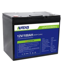 Акумуляторна Літій-залізо-фосфатна батарея LiFePO4 ANENJI 100Ah 12V з РК-дисплеєм