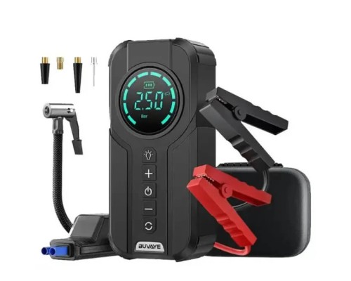 Пусковий зарядний пристрій BUVAYE YX1920-10400 600A/10400mAh з компресором та ліхтариком