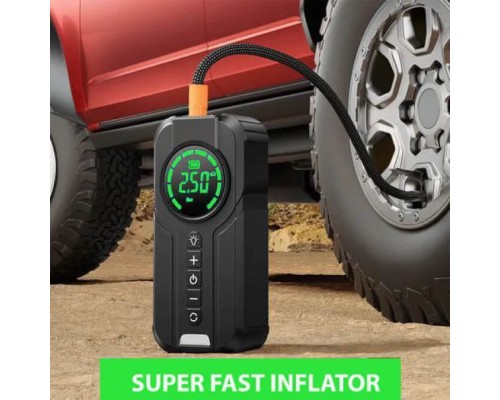 Пусковий зарядний пристрій BUVAYE YX1920-10400 600A/10400mAh з компресором та ліхтариком