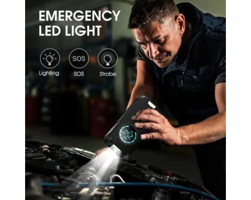 Пусковий зарядний пристрій BUVAYE YX1920-10400 600A/10400mAh з компресором та ліхтариком