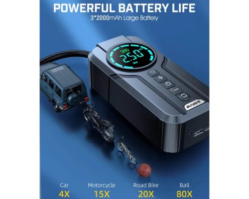 Пусковий зарядний пристрій BUVAYE YX1920-10400 600A/10400mAh з компресором та ліхтариком