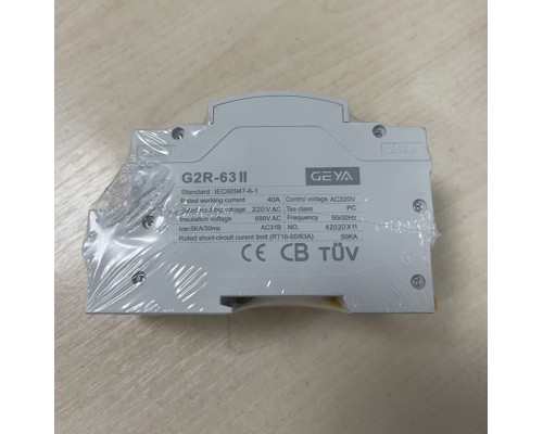 Автоматичний перемикач введення резерву GEYA AVR G2R NEW MINI ATS 2P 40A Автоматичний перемикач введення резерву GEYA AVR G2R NEW MINI ATS 2P 40A
