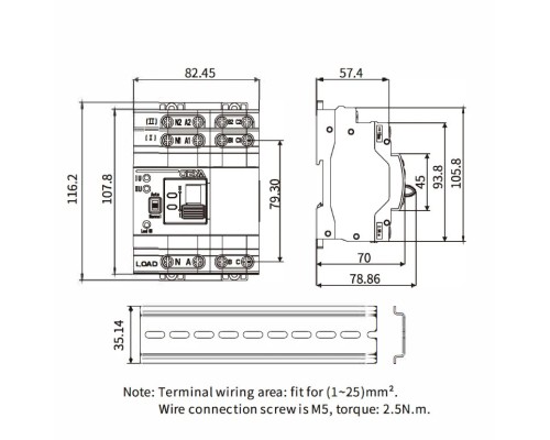 Автоматичний перемикач введення резерву GEYA AVR G2R NEW MINI ATS 2P 25A 