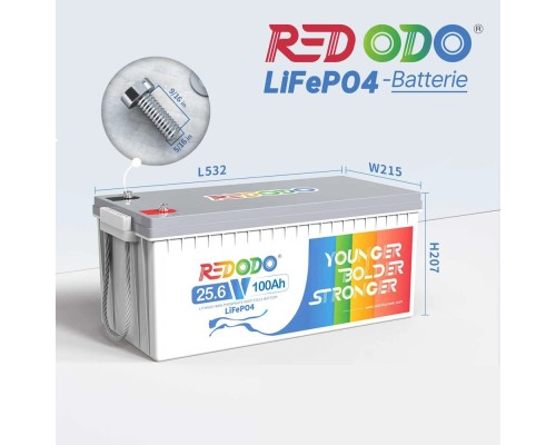 Акумуляторна батарея LiFePO4 Redodo 24V-100Ah з контролером BMS 100A