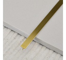 Декоративний профіль для плитки KLOODI Т-подібний 20x5 золото-браш 3.05м