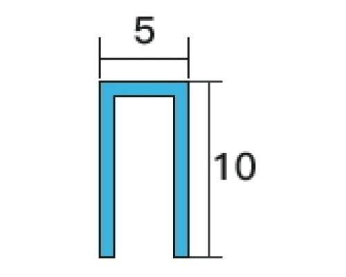 Декоративний профіль для плитки KLOODI П-подібний 05-10H латунь