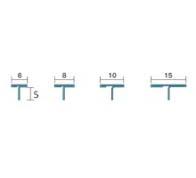 Декоративний профіль для плитки KLOODI Т-подібний 145-10x5H латунь