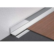 Декоративний профіль для плитки KLOODI ступінчастий кутовий профіль 2.5MM  срібло-браш