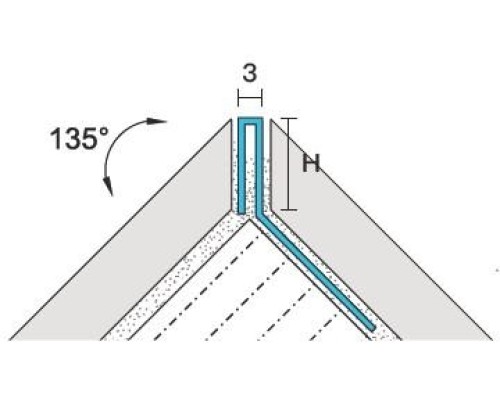 Декоративний профіль для плитки KLOODI SST SBP 14.5x3 SL-BR, срібло-браш