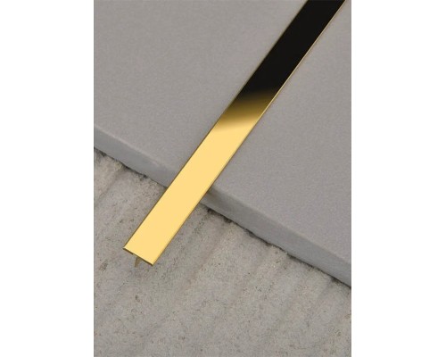 Декоративний профіль для плитки KLOODI Т-подібний SST STP 20x5 GD-SH золото-глянець