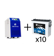 НАБІР інвертор Smarten Bravo 10KVA (10000VA) Home UPS 120/220В з чистою синусоїдою + 10 акумуляторних батареї Smarten Bravo 220Ah 12V