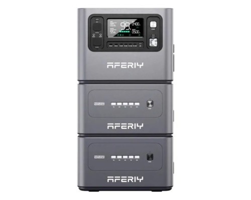 Портативна зарядна станція (комплект) Aferiy AF-P280 2800W 2048Wh + 2 додаткові батареї AF-P280-B по 2048Wh кожна, LiFePO4