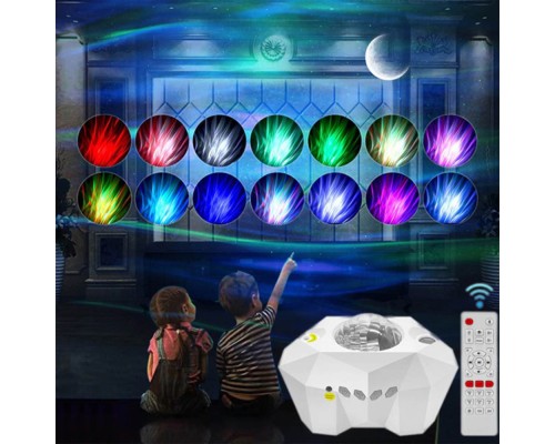 Проектор зоряного неба, нічник Aurora Star Night Light AC6923 з пультом, білий Проектор зоряного неба, нічник Aurora Star Night Light AC6923 з пультом, білий