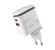 Зарядка для телефона LogicPower 25W (Type-C+USB) QC3.0 PD + кабель (Type-C to Type-C) 25WCH