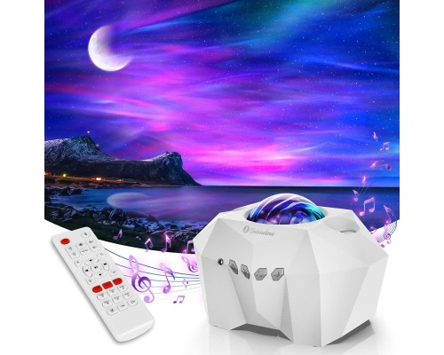 Проектор зоряного неба, нічник Aurora Star Night Light AC6923 з пультом, білий