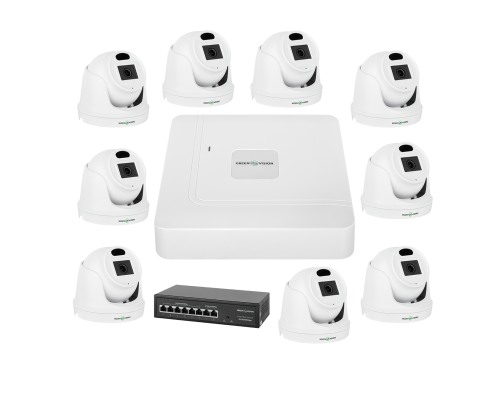 Комплект відеоспостереження на 9 камер GV-IP-K-W72/09 3MP