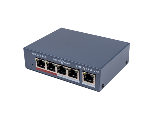 Комутатор мережевий POE GV-017-AI-4+1P Комутатор мережевий POE GV-017-AI-4+1P