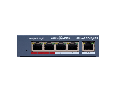 Комутатор мережевий POE GV-017-AI-4+1P Комутатор мережевий POE GV-017-AI-4+1P
