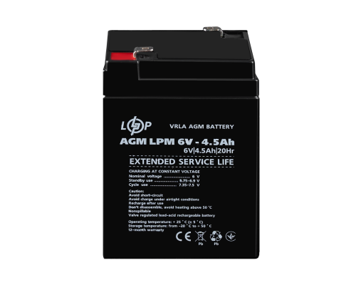 Акумулятор AGM LPM 6V - 4.5 Ah Акумулятор AGM LPM 6V - 4.5 Ah
