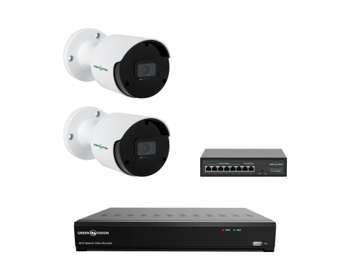 Комплект відеоспостереження на 2 камери 5MP (Ultra AI) GV-IP-K-W80/02