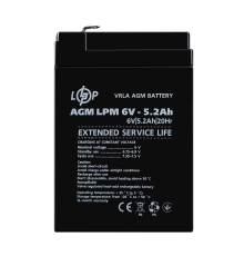 Акумулятор AGM LPM 6V - 5.2 Ah