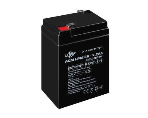 Акумулятор AGM LPM 6V - 5.2 Ah Акумулятор AGM LPM 6V - 5.2 Ah