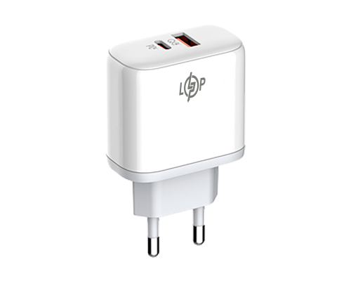 Зарядка для телефону LogicPower 45W (Type-C+USB) QC + кабель (Type-C to Type-C) 45WCH Зарядка для телефону LogicPower 45W (Type-C+USB) QC + кабель (Type-C to Type-C) 45WCH