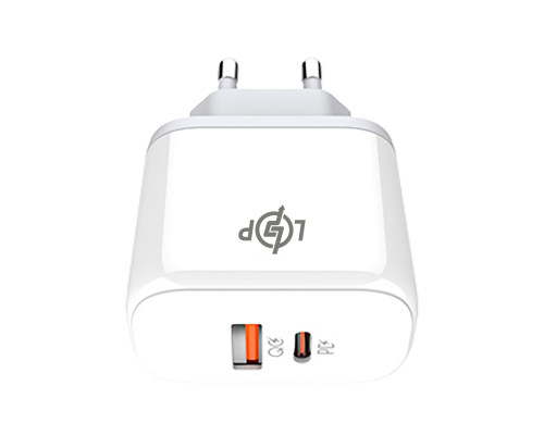 Зарядка для телефону LogicPower 45W (Type-C+USB) QC + кабель (Type-C to Type-C) 45WCH Зарядка для телефону LogicPower 45W (Type-C+USB) QC + кабель (Type-C to Type-C) 45WCH