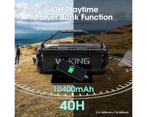 Портативна акустика W-KING D8 50W, чорна