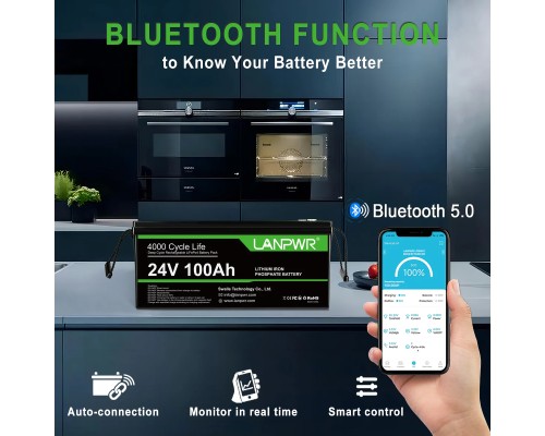 Акумулятор LanPWR 24V 100Аh 2560Wh LiFePO4 + Bluetooth