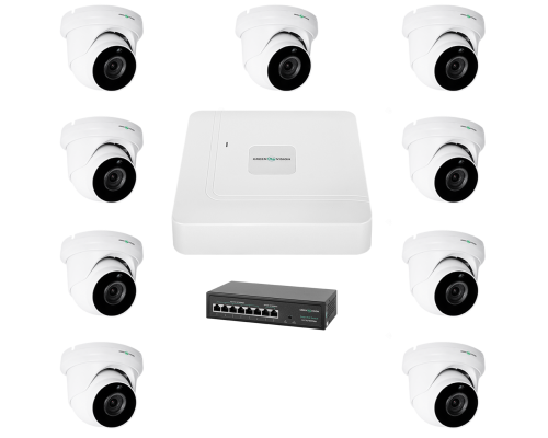 Комплект відеоспостереження на 9 камер GV-IP-K-W77/09 5MP