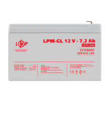 Акумулятор гелевий LPM-GL 12V - 7.2 Ah