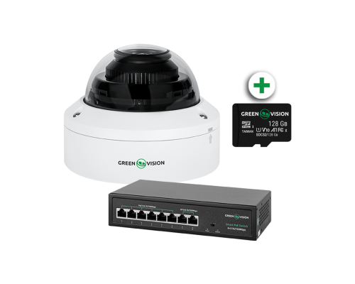 Комплект відеоспостереження з функцією розпізнавання облич на 1 IP камеру GV-804