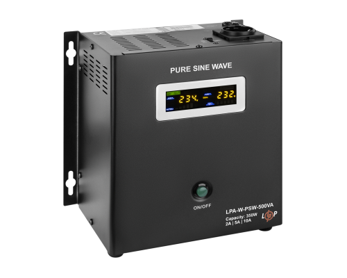 ДБЖ з правильною синусоїдою 12V LPA-W-PSW-500VA(350Вт) 2A/5A/10A ДБЖ з правильною синусоїдою 12V LPA-W-PSW-500VA(350Вт) 2A/5A/10A