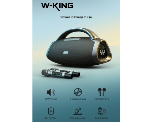 Портативна акустика W-KING X20 200W, чорна